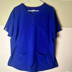 Scrubstar Women's Blue Round Neck Scrub Top - Blue Size Extra Large 93643